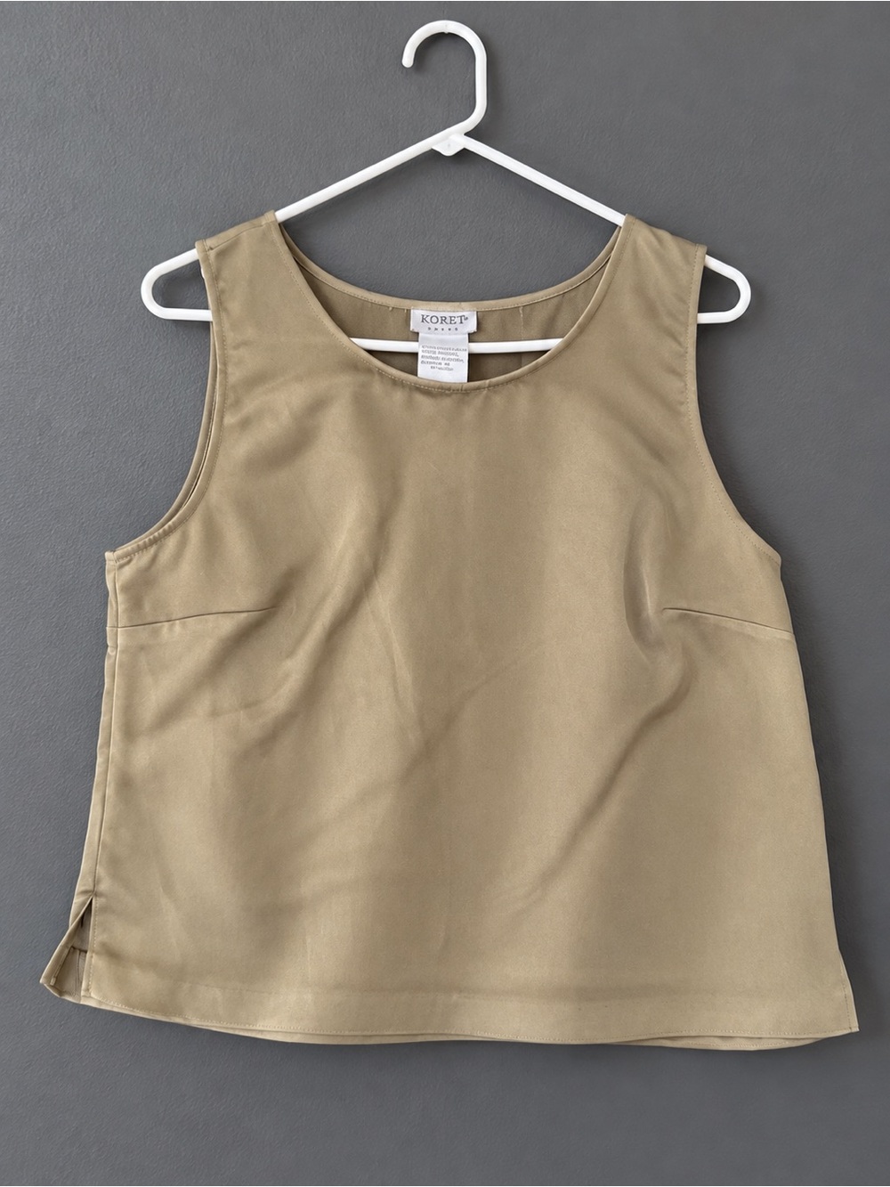 Koret Olive Tank Top Scoop Neck Sleeveless